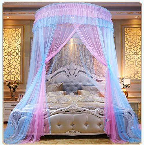Swecomze Zweifarbig Premium Betthimmel Baldachin Muckennetz Rund Fliegengitter Fur Kinderzimmer Oder Schlafzimmer Amazon De Kuche Haushalt