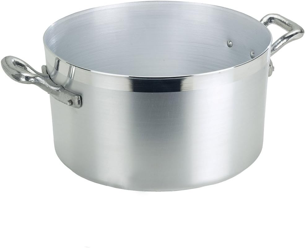 Pentole Agnelli Family Cooking Aluminium Saucepot With 2 Handles, 15.85 Litre, Silver, 15.9 Litri