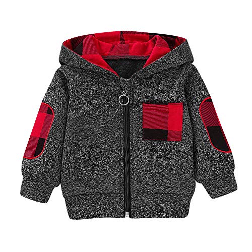Baby Sweatshirt,Kshion Baby Floral Hooded Pullover Girls Boys Autumn Winter Outerwear Clothes (0.5T, Gray3)