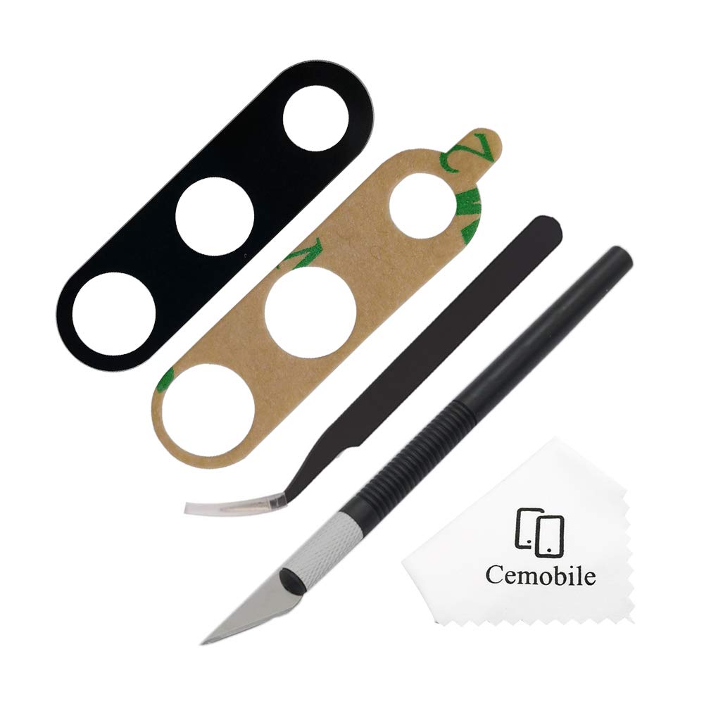 Cemobile Rear Back Camera Lens Glass Replacement for Samsung Galaxy Note 10 N970 / Note 10 Plus N975 (All Carriers) With Anti-Static Tweezers, Precision Knife Repair Tool Kit