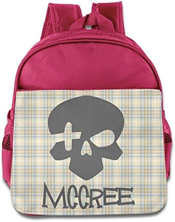 Jade Custom Cute OW Mccree OverMccree Watch Video Game Logo Skull Boys And Girls School Backpack For 1-6 Years Old Pink