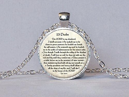 Psalm 23 Necklace Scripture Necklace 23rd Psalm Pendant Bible Verse Jewelry Scripture Jewelry Jewish Gift Christian Gift for Christian