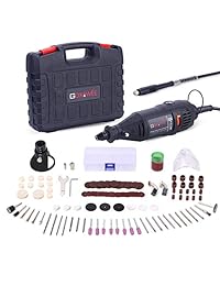 GOXAWEE Kit de herramienta giratoria, 140 accesorios, set de de minitaladro eléctrico, de troquelado, de velocidad variable, con portabrocas sin llave, eje flexible para mejora del hogar, carpintería y creaciones de bricolaje