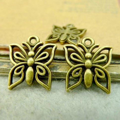 25 pcs Antique Bronze Butterfly Charms 14x12mm (CB048)