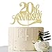 Gold Glitter 20th Anniversary Cake Topper - for Happy 20th Wedding Anniversary / 20th Birthday Party/Cheers to 20 Years Party Decorations
