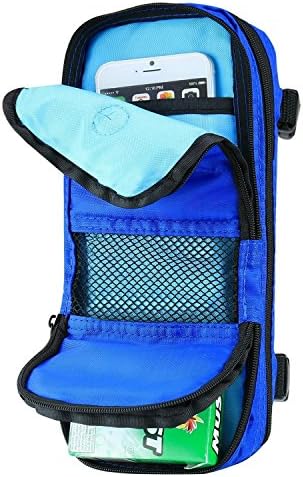 AttachGo Universal Travel Case Organizer Tech Storage Bag for Small Electronics, Smart Phones, Cables, Chargers, Hard Drives, Cameras, Portable Video Game Systems, Batteries, &amp; Accessories - Blue