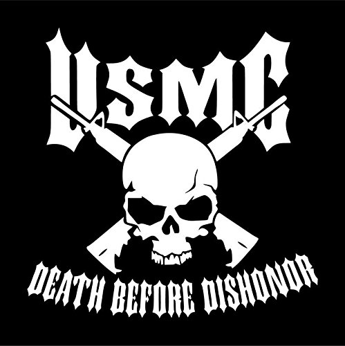 USMC Marine Corps Death Before Dishonor Vinyl Decal Sticker | Cars Trucks Vans SUVs Windows Walls Cups Laptops | White | 5.5 Inch | KCD2387