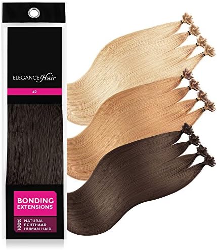 ELEGANCE-HAIR® Remy Human Hair Pre Bonded Extensions 20x 1g Strands Keratin 60cm Straight #2 - Chocolate Brown