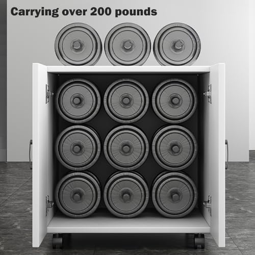 A3 Printer Stand with Cabinet, Mobile Copy Machine Table on Wheels, All-in-One Workstation with Storage for Office, Home Office, Studio - Organize Large Equipment（60X60cm)