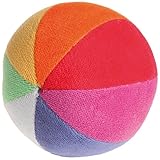 Grimm's Soft Organic Rainbow Ball with Gentle Rattle - First Ball for Baby