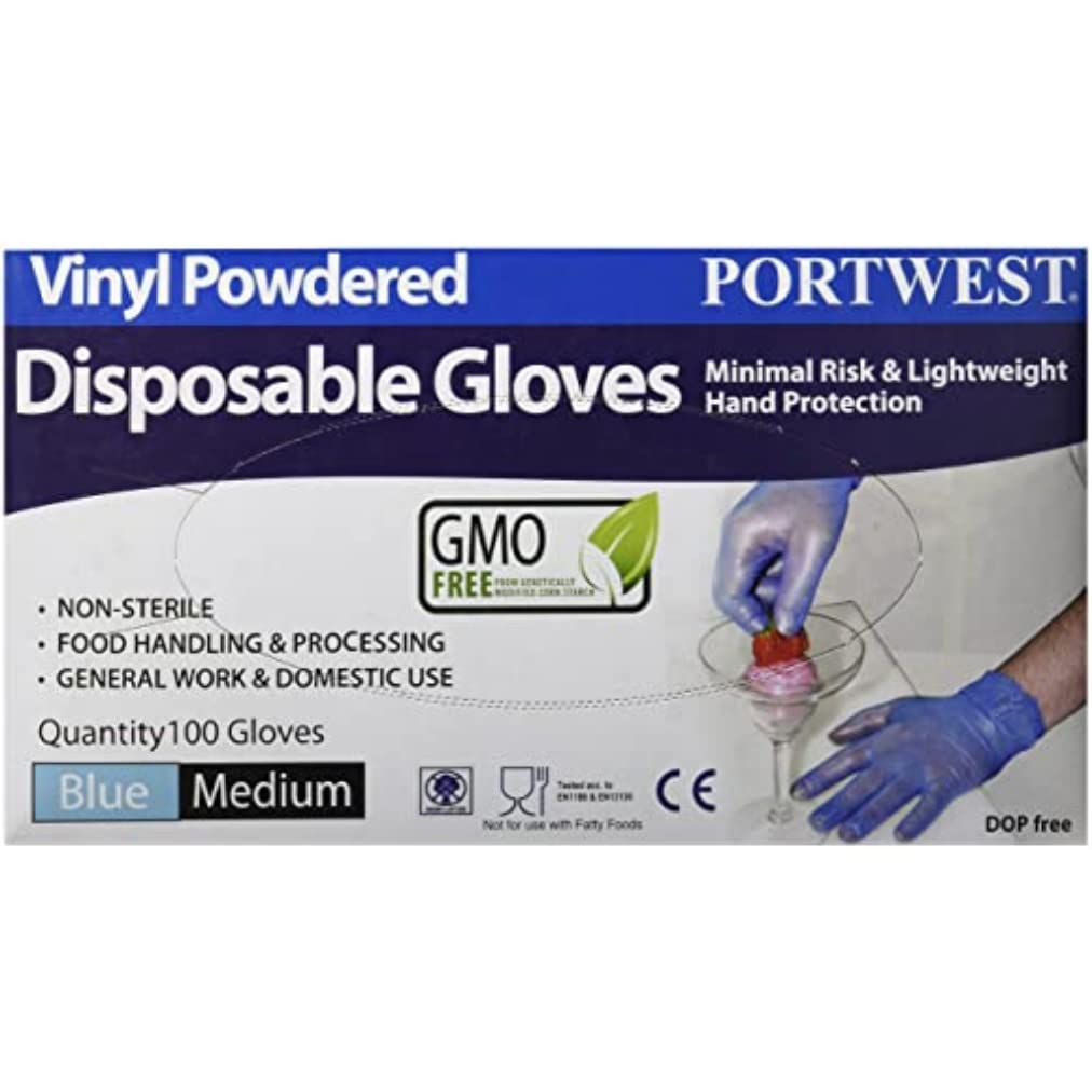 Portwest Powdered Vinyl Disposable Glove, Size: L, Colour: Clear, A900CLRL — image 1