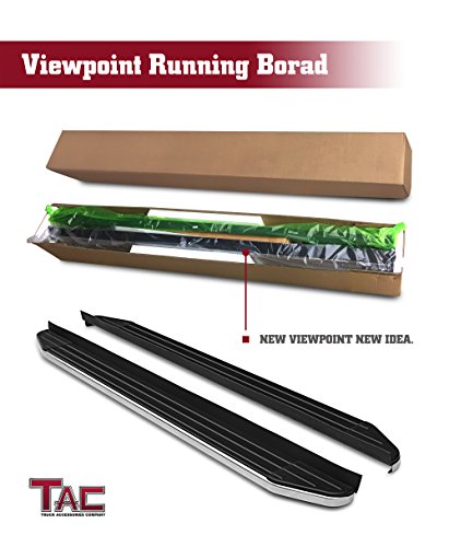 TAC Running Boards Fit 2014-2019 Toyota Highlander (No Drilling/Cutting Required) Aluminum Black Side Steps Nerf Bars Rock Panel Off Road Exterior Accessories (2 Pieces Running Boards)