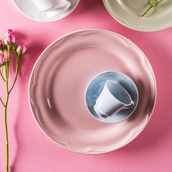 Germer, Conjunto 6 Prato raso em porcelana, modelo Cottage, Ø 26,5 cm,Branco