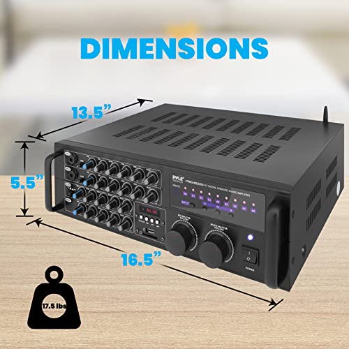 Dual Channel Bluetooth Mixing Amplifier 2000W Rack Mount Karaoke