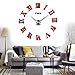 FASHION in THE CITY 3D DIY Mirror Surface Wall Clocks Creative Design Room Decorative Wall Watches (Gold)