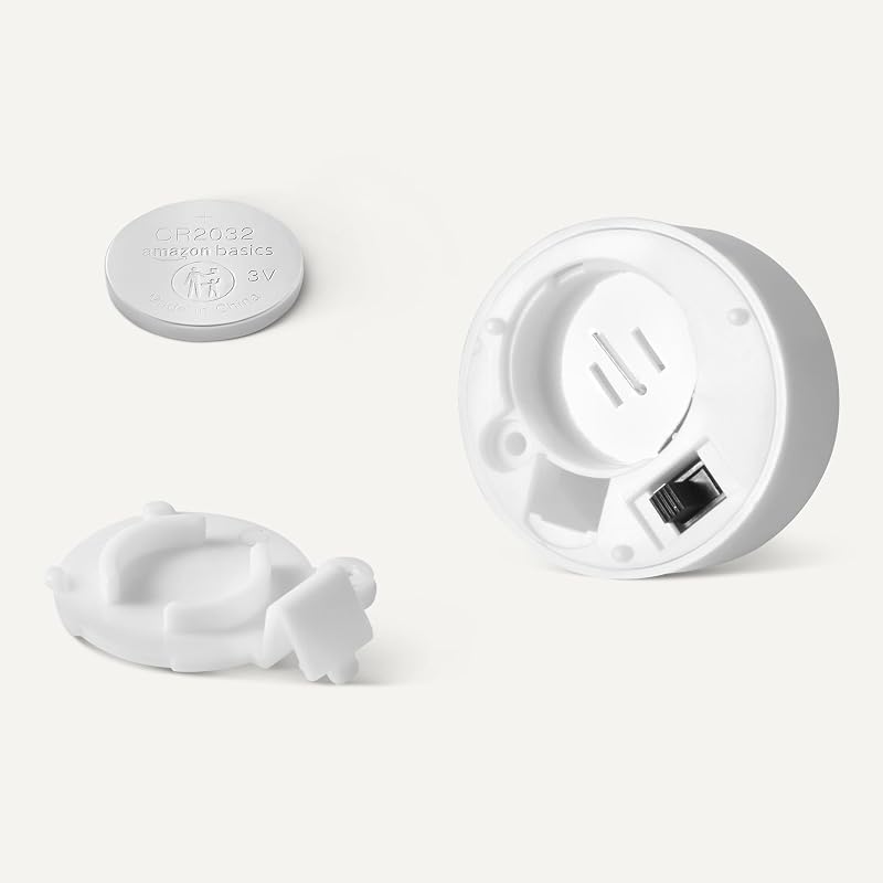Velas LED sem chama com pilhas e pilhas incluídas, pack de 24, 3,65 cm (diâmetro) x 3,34 cm (H), preto/branco — foto 4 de 5