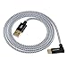CableCreation Right Angle USB C to A Cable 3A Fast Charging, 4ft 90 Degree USB Type C Cable 480Mbps Data, Compatible with MacBook(Pro), Pixel 3 XL, Galaxy S9/S9+/S10, GoPro Hero 7,1.2M/ Black & White