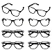 Aneco 8 Pieces Kids Wizard Nerd Glasses Rectangle Glasses Frame No Lenses for Children's Costume Party Supplies (Black)