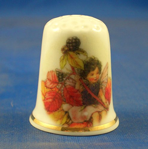 Porcelain China Collectable Thimble - Backberry Fairy with Free Gift Box