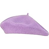 Gllutt Women Wool Beret Hat French Style Solid Color