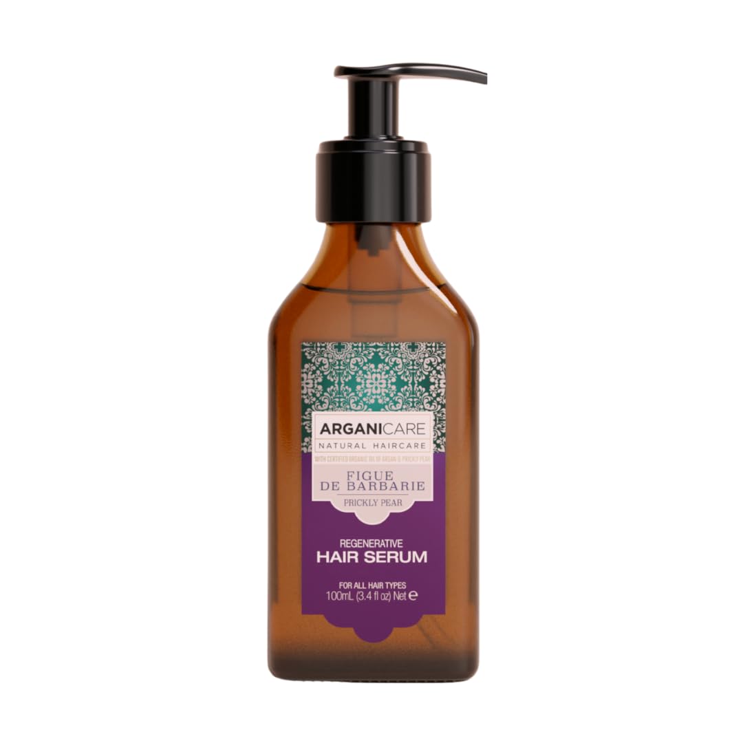 Arganicare | Prickly Pear Smoothing Hair Serum | All Hair Types | Leave-In Shine and Frizz Control Care with Prickly Pear Seed Oil | Smoothness and Gloss | 100 ml