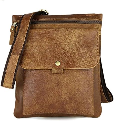 Genuine Leather Mens Chest Pack Daypack Sling Bag Shoulder Bag