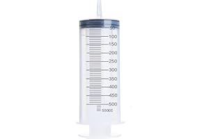 HABEUNIVER 500ml Large Syringe, Plastic Syringe for Scientific Labs, Watering, Refilling (Individual Wrap)