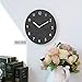 thehaki Decorative Wall Clock Silent & Non-Ticking Quartz Clock PU Leather Lightweight 0.4lb Round 9