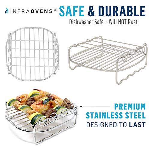 Air Fryer Kebab Skewer Rack Compatible with Costzon, Dash, NuWave Brio