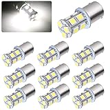 AUTOSAVER88 1156 LED Light Bulbs - [10 Pack] 4800K White LED Lamp for RV Trailer Camper Interior Signal Light