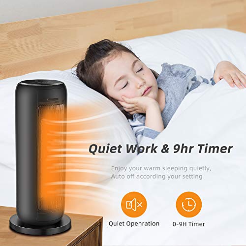 Space Heater,1500W Portable Electric PTC Room Heater with Thermostat