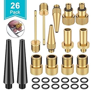 Ventieladapterset 26pcs, Schrader/Presta/Dunlop/Woods Fietsventieladapter (AV DV SV), Ventiel Fietspomp Adapter met…