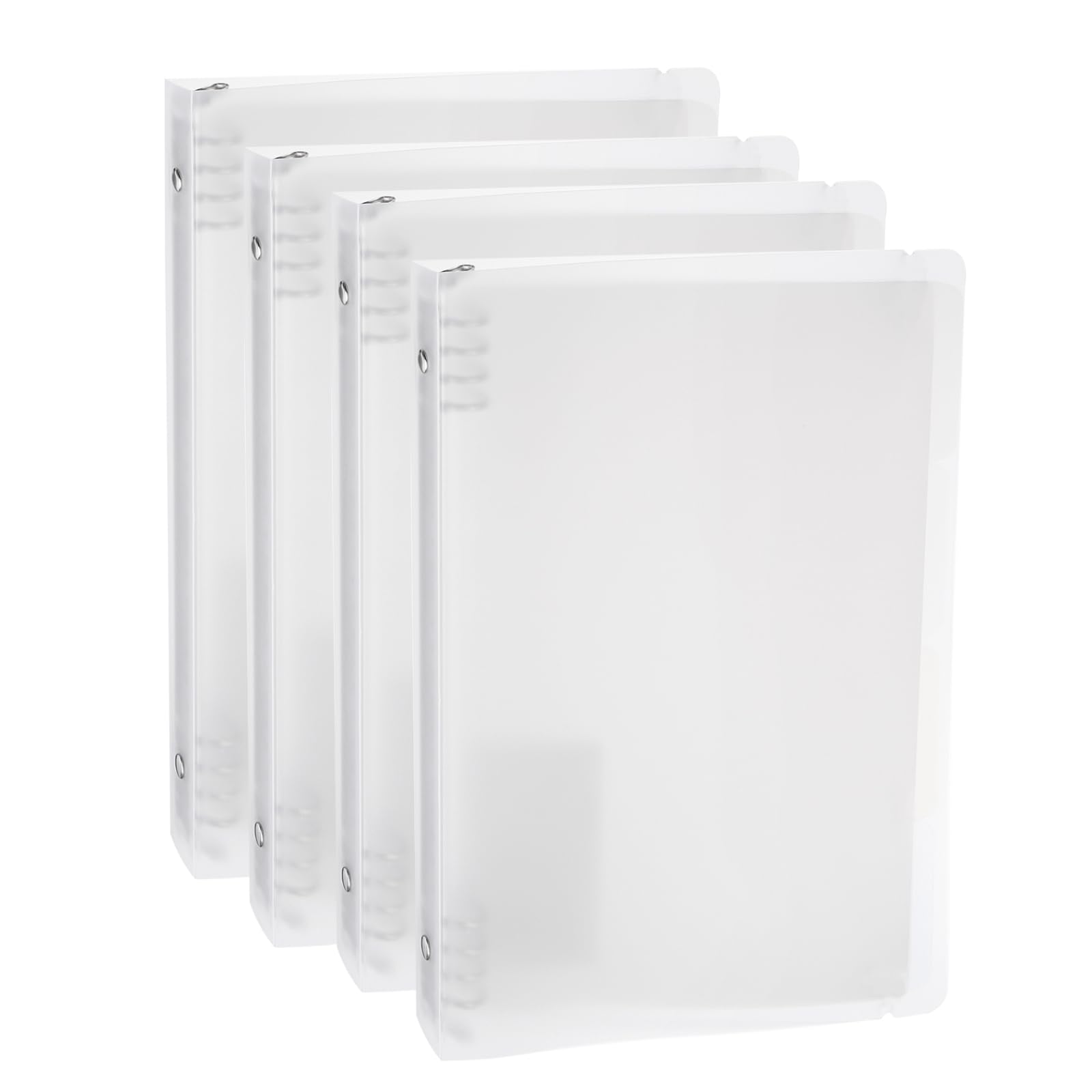 M&G Telescoping Binder, 4Pcs 20 Holes Spiral Ring Refillable Ring Binder with Frosted Cover A5 Paper Protection Cover for Office Home, Black/White