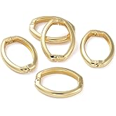 Ipotkitt 10 pcs 20×27mm Brass Oval Ring Shortener Clasps Connectors Twist Clasp for DIY Crafts Jewelry Bracelet Necklace Lanyard Making