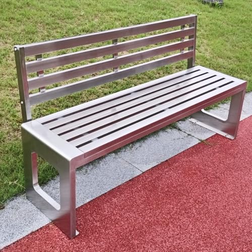 GSATREY Patio Garden Bench, Metal Park Bench, All-Weather Patio Bench, 2-Person Garden Benches for Outdoors, Easy Installation, for Porch, Lawn, Yard(150 * 40 * 45cm/59 * 15.7 * 17.7in)