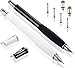 MEKO 2Pcs [2nd Gen] Universal Disc Stylus/Styli Pen,[2 in 1 Precision Series] for iPhone X/8/8plus iPad/iPad Pro/iPad Mini and All Capacitive Touch Screens Bundle with 6 Replacement Tips(Black/White)