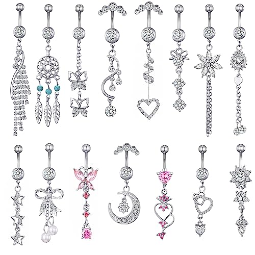 TAMHOO Dangle Belly Button Rings Kit