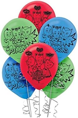 PJ Masks Party Balloon 6 count Bundle Set Latex Helium Quality 12 inch