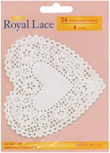 Paper Doilies-4"" Heart White 24/Pkg