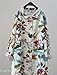 Yesno TA4 Women Long Button-Down Foral Tops Blouse Shirts Dress Casual 100% Cotton