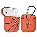 NJJEX AirPods Case, AirPods PU Leather Hard Case, Portable Protective Shockproof Earphone Accessories Cover w/Carabiner/Keychain Compatible for Apple AirPods 1/ Airpods 2 Charging Case [Basketball]