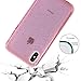 BAISRKE Clear Glitter Case for iPhone Xs MAX, Hybrid Heavy Duty Protection Case Hard Plastic & Soft TPU Sturdy Shockproof Armor High Impact Resistant Cover for iPhone Xs MAX [Pink Glitter]