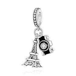 VALGACLS Eiffel Tower Camera Charms 925 Sterling