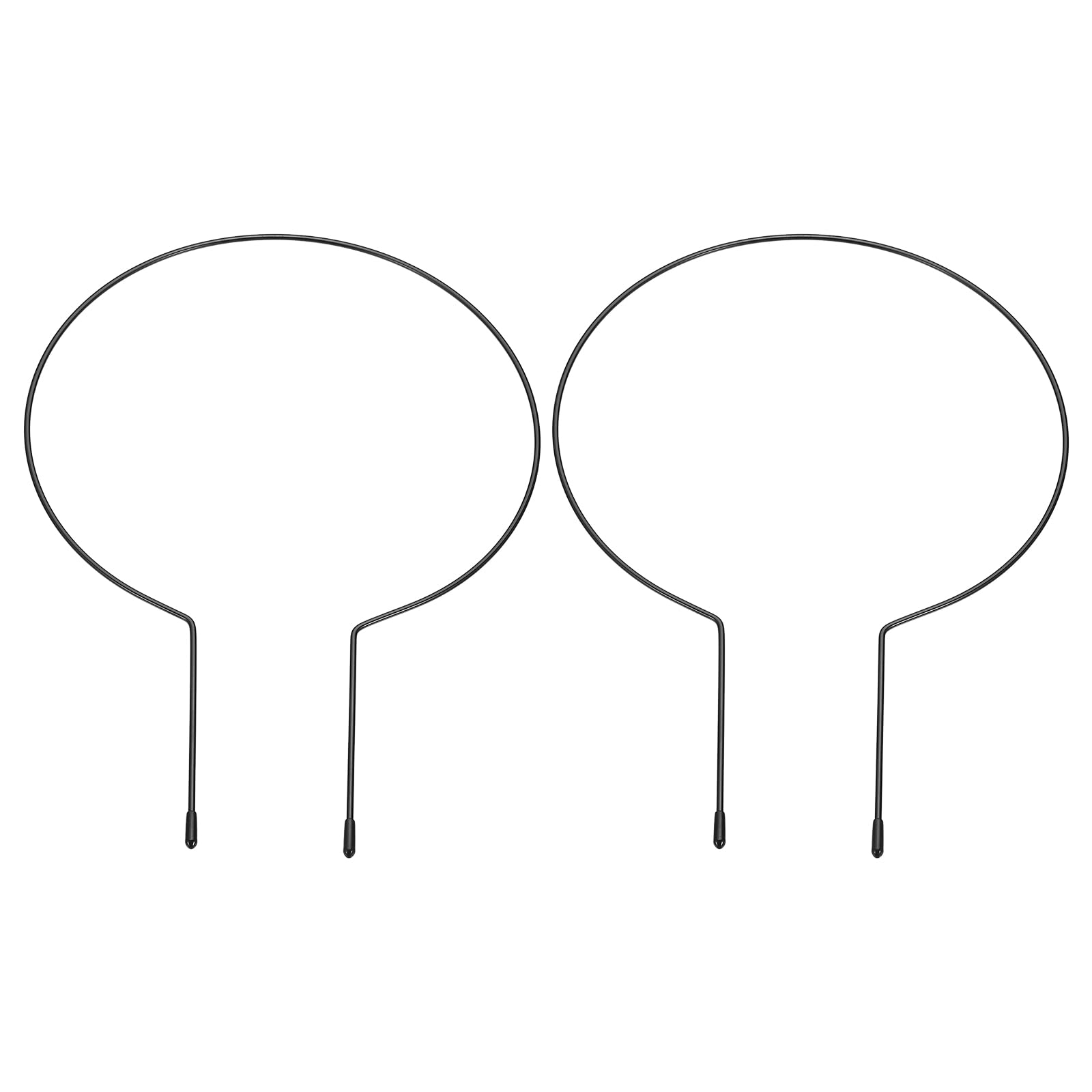 PATIKIL 13.4 x 9.1Inch Circle Metal Plant Trellis, 2 Pcs Plants Climbing Holder Rack Vine Stem Support Wire Opened for Indoor Potted Climbing Plants, Black