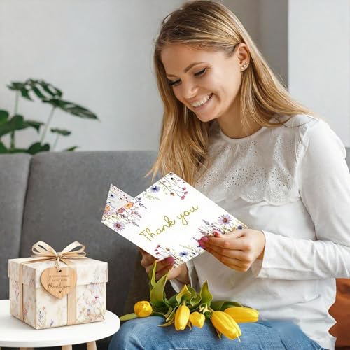 TheGiffter Thank You Cards for Teacher,Thank You Gift for Women with Envelope, Appreciation Card 15 * 15cm with Wooden Heart Plaque for Teacher Mentor Nurse Doctor Wedding Friend Colleagues