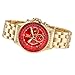Konigswerk Men's Watch Gold Bracelet Red Dial Multifunction Day Date AQ101105G