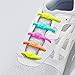 HICKIES 1.0 Elastic One Size Fits All No Tie Shoelaces - Neon Rainbow Multicolor (14 Laces, Works in all shoes)
