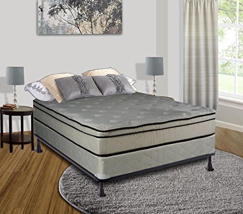 Continental Sleep Mattress, 11 Inch Euro Top Assembled , Orthopedic Queen Mattress and Box Spring with Cozy Teddy Bear Fabric, Victoria Collection