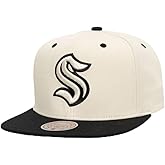 Mitchell & Ness Seattle Kraken NHL Evergreen Cream Black Snapback Hat Cap
