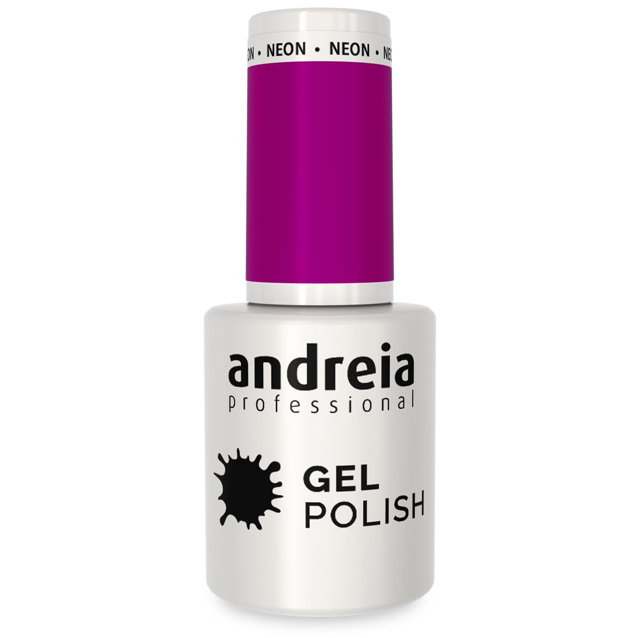 Andreia Semi-Permanent Nail Gel Polish for UV/LED Lamp - Intense Shine and 4 weeks Lasting Manicure Nail Gel Varnish - Colour 266 Purple Neon - Shades of Grey 10.5 ml